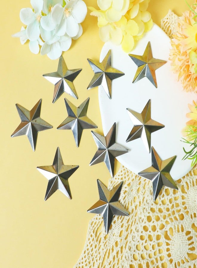 Gallipower 50Pcs Unfinished Metal Star for Home Decoration,Hanging Wall Decor for House,Outdoor Star Wall Decor,Barn Stars for Outside,Silver Stars for Home Walls Decoration(1.96in) - Image 4